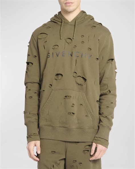 givenchy white distressed hoodie|Givenchy destroyed hoodie.